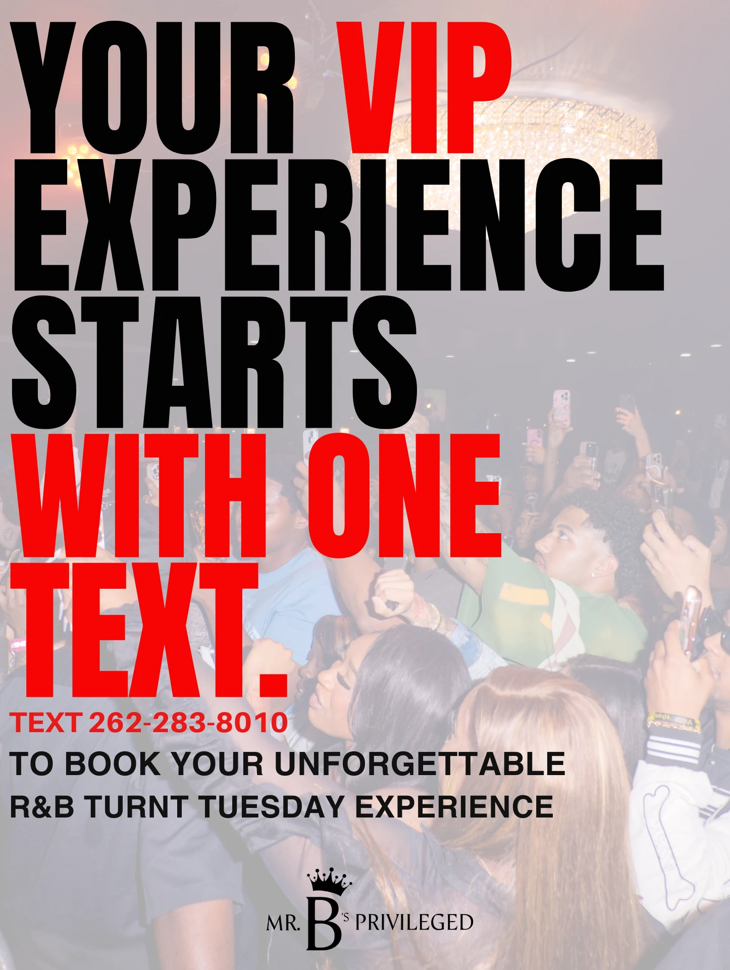VIP experience · Reservation-focused promotional design