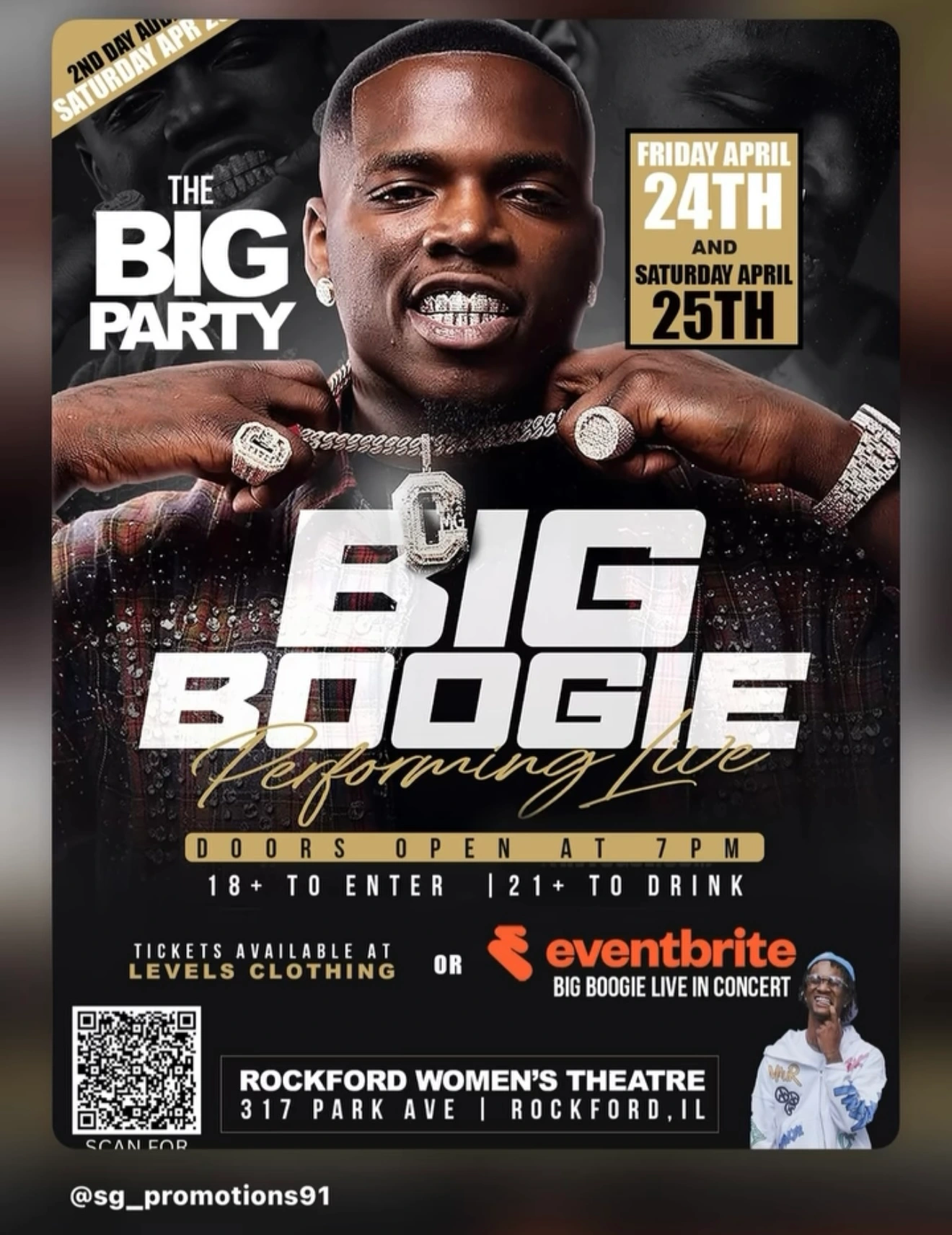 Big Boogie · Rockford two-date promotional creative