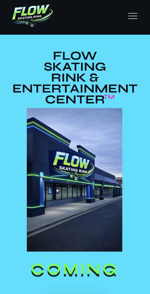 FLOW Skating Rink website, real mobile capture